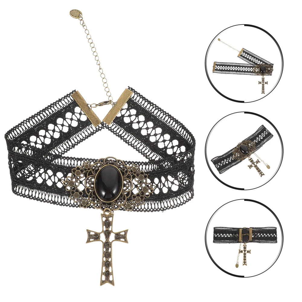 VETEMENTS 2 Pezzi Collana Scheletro Croce Miss Teschio Festivo Catena Vestiti Accessorio