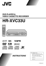 JVC HR-XVC33U HR-XVC33UC VCR Owners Instruction Manual Reprint