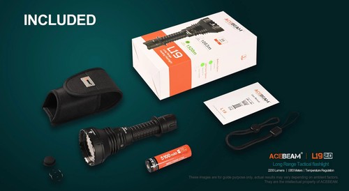 Acebeam L19 2.0 2200 Lumen Green LED Long Range Flashlight 1 x 21700 USB-C Recha - Picture 3 of 4
