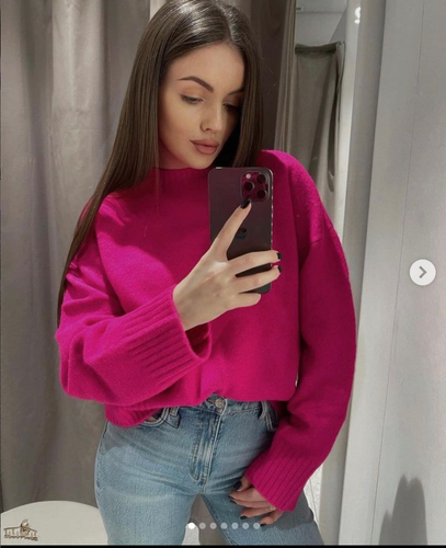 ZARA WOMAN NWT FW22 FUCHSIA SOFT KNIT SWEATER ALL SIZES REF. 5536/110 | eBay