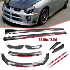 Front Bumper Lip Spoiler/ Body Kit+ Side Skirt Carbon Fiber For Dodge Neon