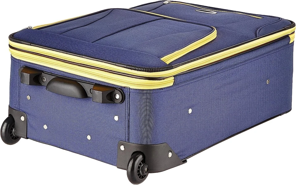 Rockland 4 Piece Upright Luggage Set Expandable Softside 28" 24" 20" 14" Navy - Image 4 of 4