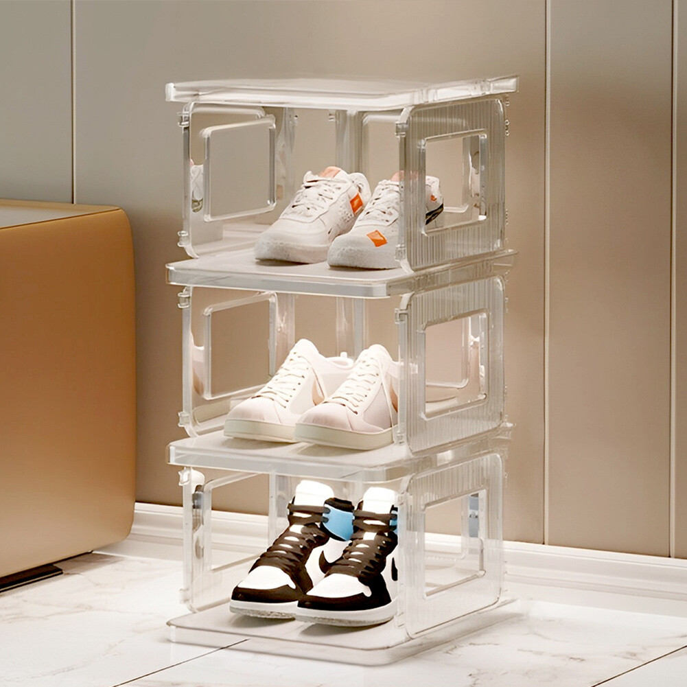 Shoebox Stackable Shoe Storage Boxes Box Organizer Shoe Boxes