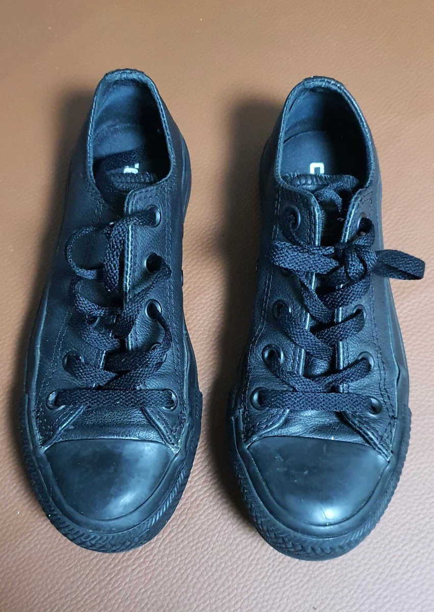 at tilføje omgivet færdig Converse Chuck Taylor All Star Ox Leather Mono Black Trainers Sixe UK 3 |  eBay