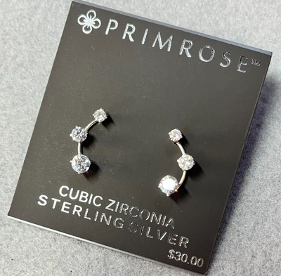 Primrose Sterling Silver CZ Earrings NEW w TAGS Sparkly Pierced