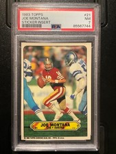 1983 Topps #21 Joe Montana Sticker Insert PSA 7