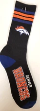 NFL Denver Broncos Men's Socks, New (4-STRIPE DUECE)