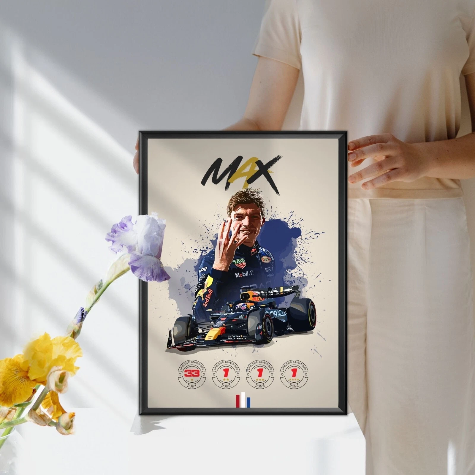 Max Ver Stappen Four-Time World Champion Poster