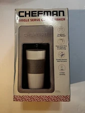 CHEFMAN Single Serve Coffee Maker Stainless Steel Black RJ14-M-S-GREY Tested EUC