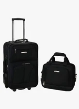Rockland Pasadena Softside Spinner Wheel Luggage, Black, Carry-On 20-Inch