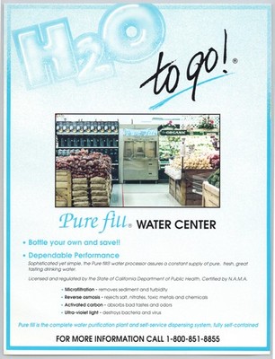 Pure Fill Water Center Self Service Dispensing System 1994 Print Ad