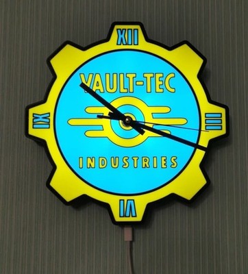 Fallout-inspirierte Vault-Tec LED Wanduhr   Retro Gaming-Deko mit Quarz-Uhrwerk!