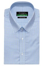 Men's Formal Evening Dress Tom Ford Style Tab Collar Gingham Checks Cotton Shirt