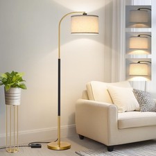Dimmable Floor Lamp for Living Room, Arc Floor Lamps with Adjustable Drum Sha...