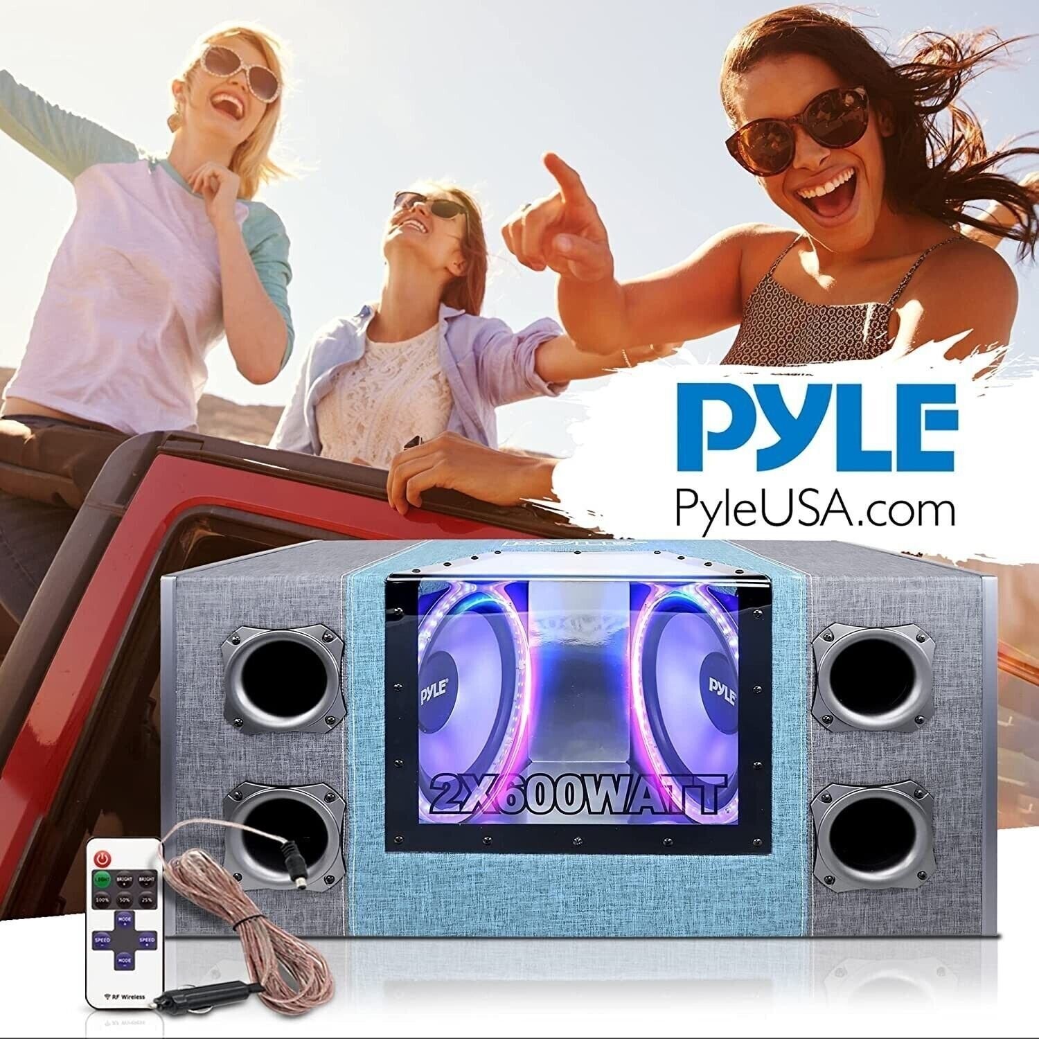 Pyle 12" Dual Series Vented Subwoofer Enclosure for Car Audio, High Powered Sub