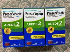 (3x) PreserVision Areds 2 Eye Vitamin 60 Soft Gels 180 Total Exp 3/2026