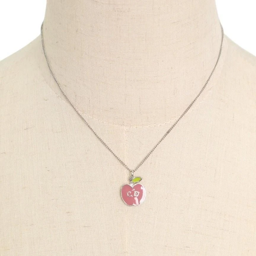 Christian Dior Apple Necklace Silver Stainless Steel Women's Jewelry Auth - Image 2 of 4