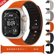 Magnetic Silicone Sport Band for Apple Watch Ultra 2 3 49mm 11 10 9 8 7 6 5 4 SE