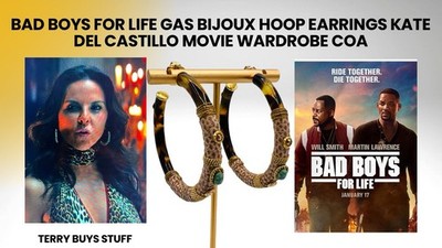 Bad Boys For Life Gas Bijoux Hoop Earrings Kate del Castillo Movie Wardrobe COA