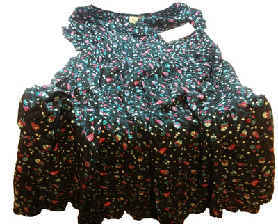 Mudd Girls Babydoll Dress 16 Cap Sleeves Black Cottagecore Whimsical Fairy NWT