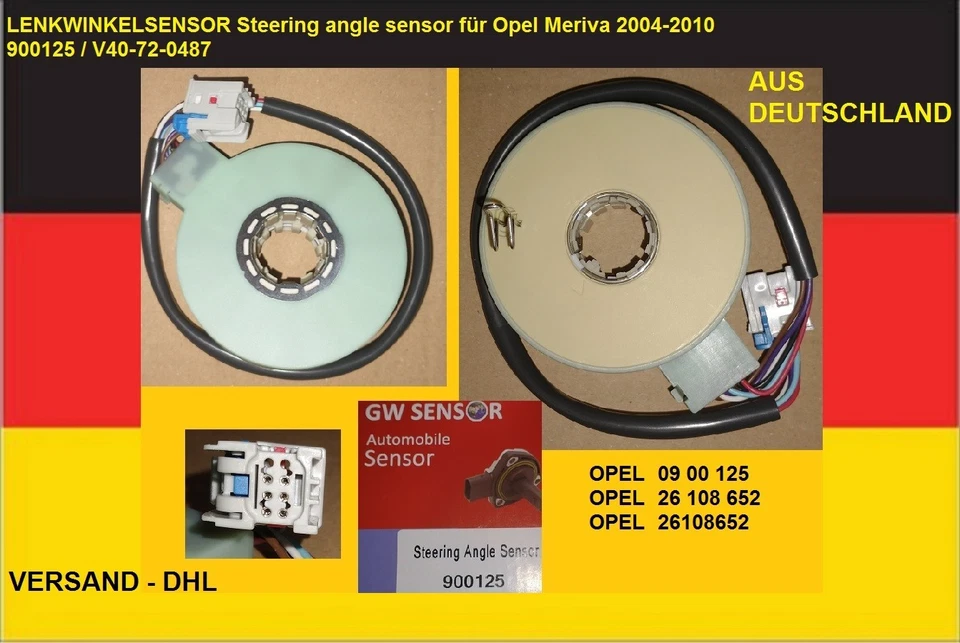 NEU LENKWINKELSENSOR Steering angle sensor für Opel Meriva 900125 / V40-72-0487