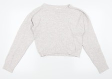 Pullover Pulli Damen UK Größe S schrumpfender violett weiß