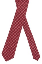 HUGO BOSS Made in Italy RED Geometric-Pattern Silk Classic TIE