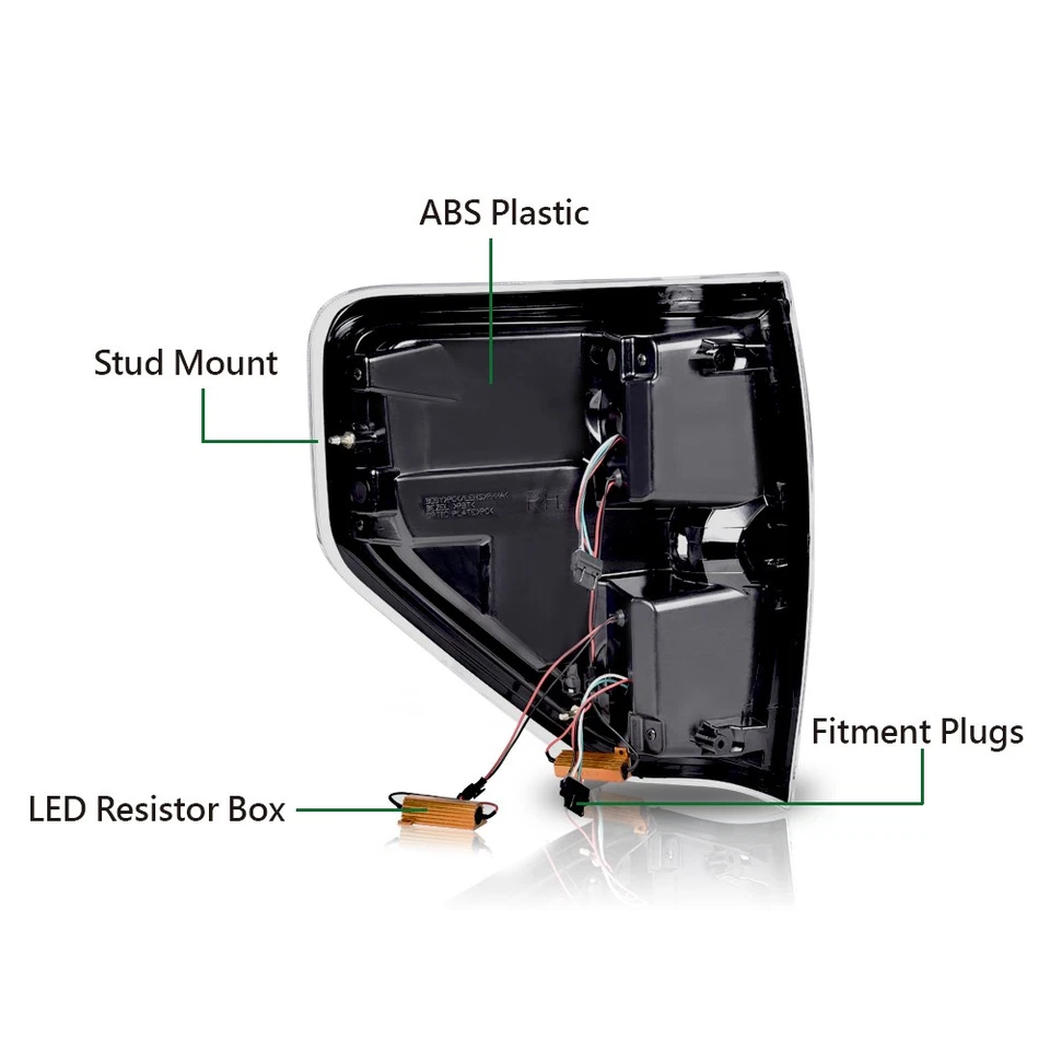 Pair Smoke Lens Headlights+LED Tail Brake Lamps Fit For 2009-2014 Ford F150 Foto 3 de 4