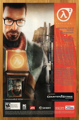 2004 Half-Life 2 PC Xbox Vintage Print Ad Official Video Game 13x19 Poster