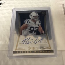 Panini 2013 Select Bjoern Werner #159 Rookie Autographs /499 Colts NFL Card. rookie card picture
