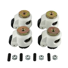 4 Pack Leveling Casters GD-60S Stem Mounted Nylon Wheel and NBR Pad 2200 lbs
