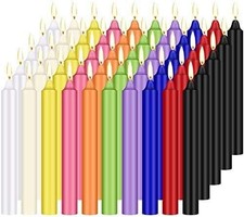 YOROXRG 100 pcs Spells Chime Candles Unscented 4 inches, Colors-4" 100
