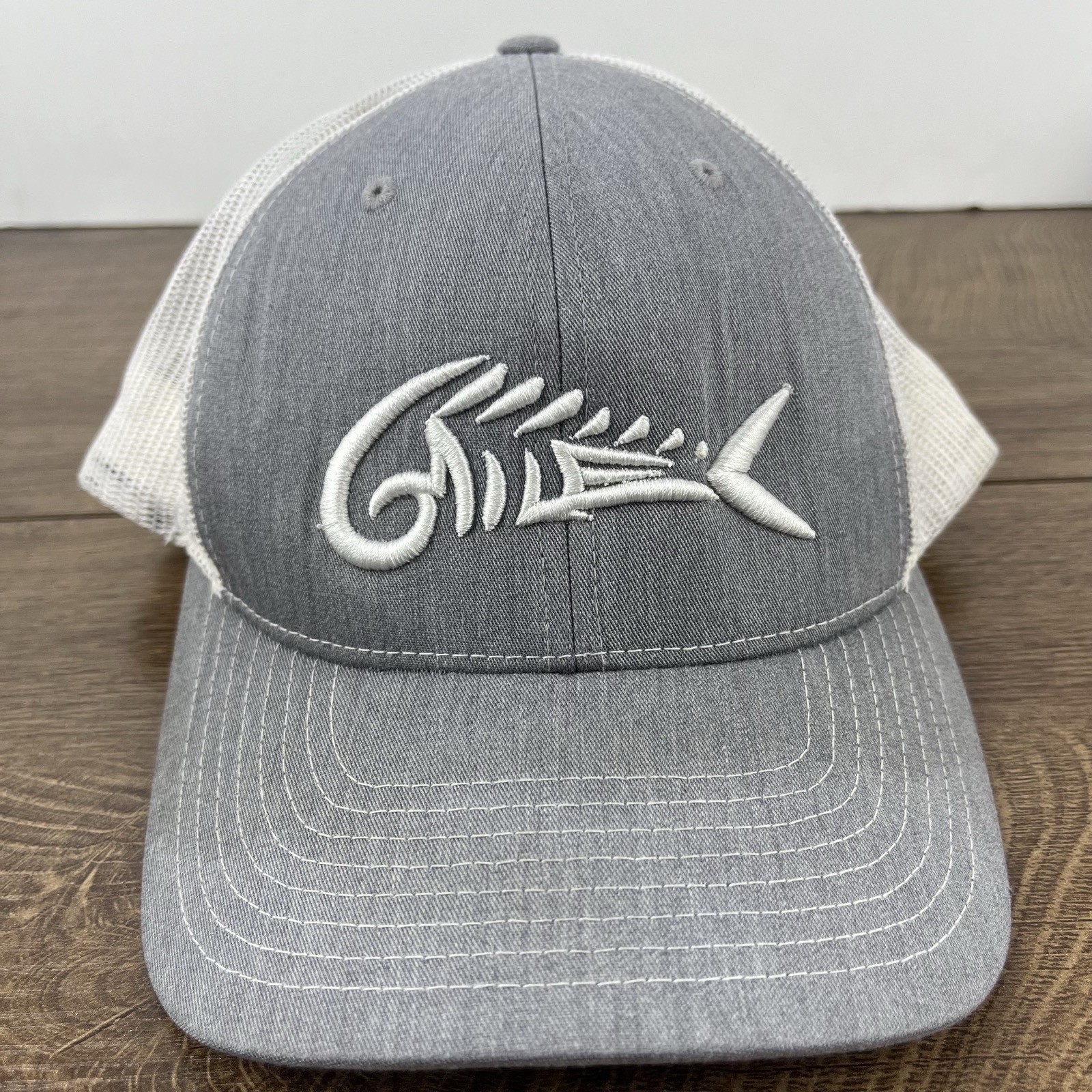Fish Skeleton Hat Fish Skull Snapback Hat Gray Ad… - image 4