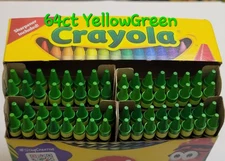 64ct Crayola Crayons (Yellow*Green) Single Color Bulk Lot Wax Melting Crafts