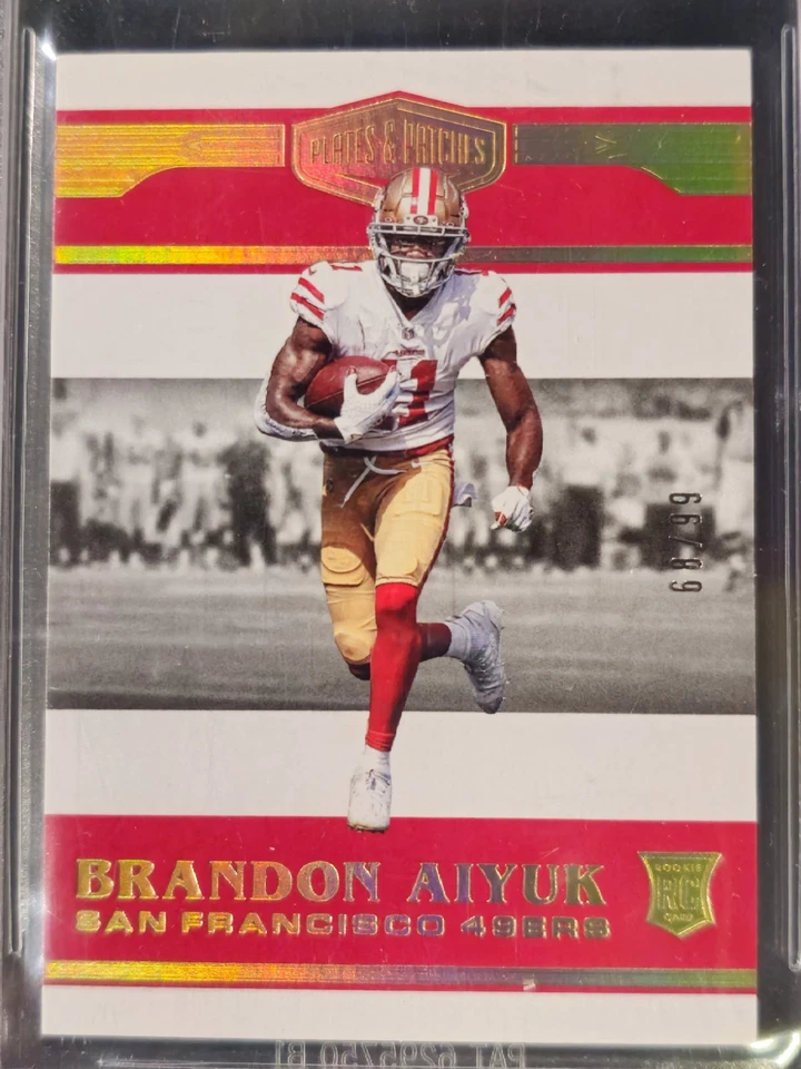 2020 Panini Plates And Patches Red #175 Brandon Aiyuk Rookie #66/99 🔥 49ers  - Image 2 of 4