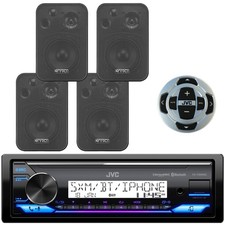 JVC KD-X38MBS 1 DIN USB LED Stereo Receiver, Remote, 4x 4" Speakers