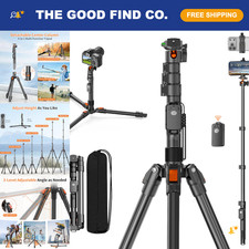 75" Aluminum Camera Tripod Monopod for DSLR/Smartphone with Remote Control