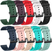 10-Pack 22Mm Soft Silicone Replacement Sport Bands for Smartwatch Men  Women