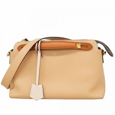 Auth 6dd4299 FENDI Handbag By the way Leather Beige Gold metal fitting 2 w...