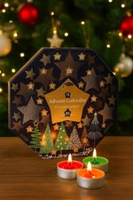 Christmas Tealight Candle Advent Calendar 24 Festive Countdown Scented Candles