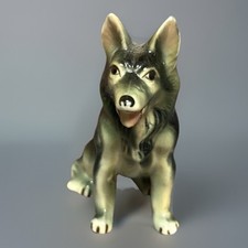 Vintage Ceramic German Shepherd Dog Miniature Figurine 3.5 Inches