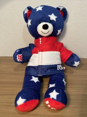 Build-A-Bear Workshop Patriotic  USA  17  Plush Bear in Coat Jacket CUTE