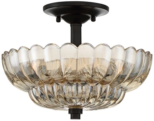 Quoizel Whitecap 11 3/4" Wide Mottled Cocoa Ceiling Light - Picture 2 of 3