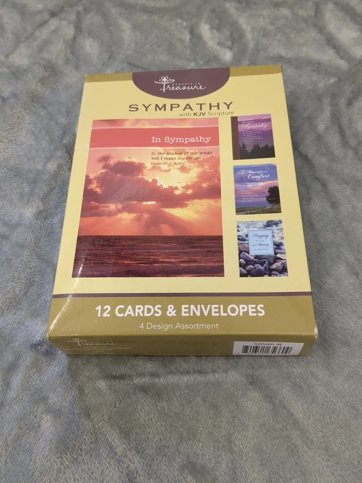 Moments To Treasure Religious Boxed Sympathy Cards (12 pk) with KJV Scripture - Image 2 of 4