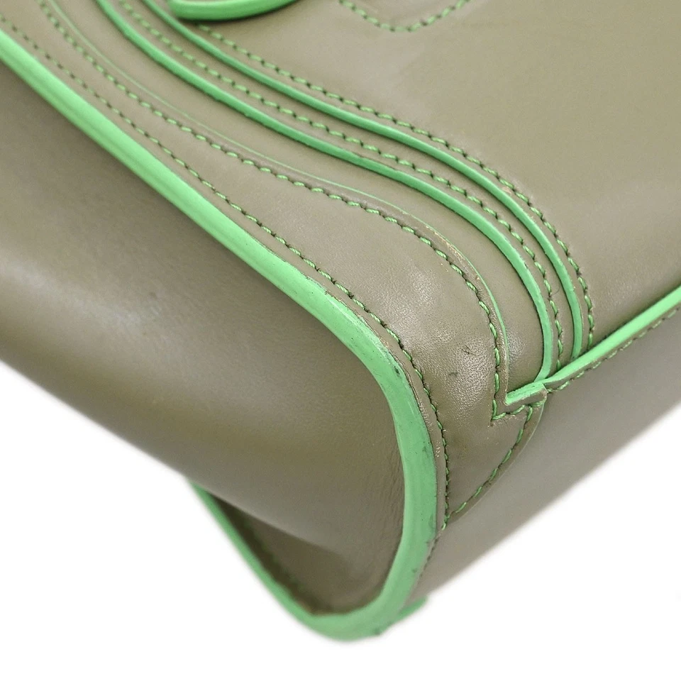 Celine Green Leather Nano Luggage Tote Bag U-GA-0117 145378 - Image 4 of 4