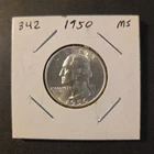 1950 Washington Silver Quarter In Brilliant Uncirculated Condition
