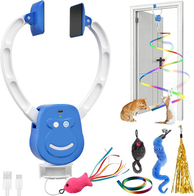Motion Activated Clip-On Doorway Cat Toy, Rechargeable Automatic Hanging Interac