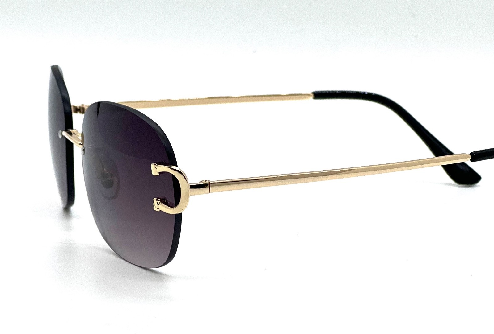 Elegant Women Sunglasses Clear Lens Eyeglasses Gold Retro Hip Hop Street Glasses