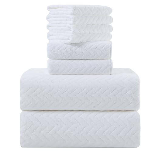8-Piece Oversized Soft & Lightweight White Towel Set