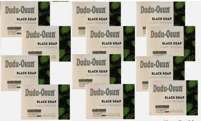 12 x Dudu Osun African Black Soap 150g bei Ekzemen, Akne (12 Stück) Neu Verpackung